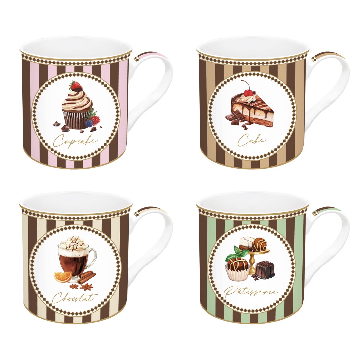 Porcelán bögre 4 db-os szett díszdobozban Sweet Moments