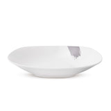 18 részes fehér porcelán étkészlet szürkés dekorral