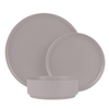 18 részes matt taupe szürkésbarna stoneware kerámia étkészlet