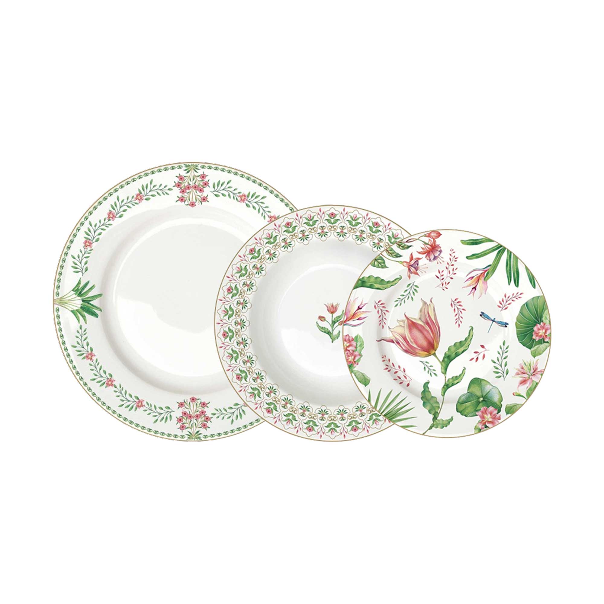 Étkészlet 18 részes virágos porcelán étkészlet Botanic Chic