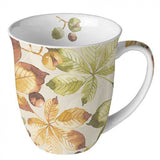 Őszi levél mintás porcelán bögre 400 ml Castanea