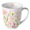 Virágos porcelán bögre Pastel flowers pink