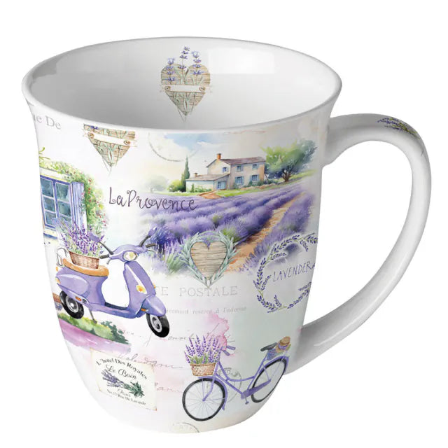 Porcelán bögre – Levendulás Provence mintával 400 ml
