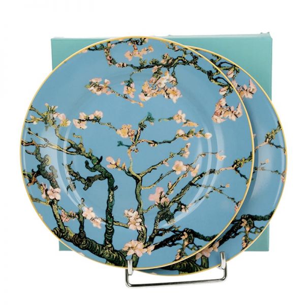 Van Gogh Mandulavirágzás porcelán desszertes tányér készlet - 2 darabos díszdobozban