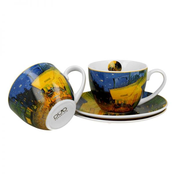 Van Gogh Kávéház éjjel porcelán csésze aljjal- 270 ml - 2 személyes készlet