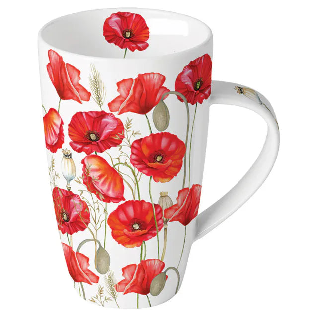 Pipacs virágos porcelán bögre 600 ml Poppy all over