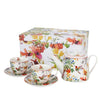Kolibri madaras porcelán teás készlet fémszűrővel - 2 személyes - 270/900 ml