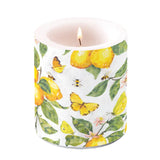 Átvilágítós viasz gyertya 10x10 cm citrom mintás Fresh lemons white