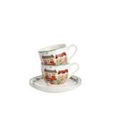 Karácsonyi Porcelán kávés csésze 2 személyes díszdobozban Christmas City 2