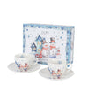 Karácsonyi hóemberes porcelán kávés csésze 2 személyes díszdobozban Snowman