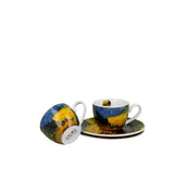 Porcelán eszpresszó kávés csésze + alj 110 ml 2 személyes van Gogh Kávéház éjjel