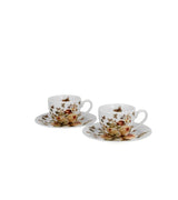 Porcelán eszpresszó kávés csésze + alj 110 ml 2 személyes dobozban virágos ZAHRA