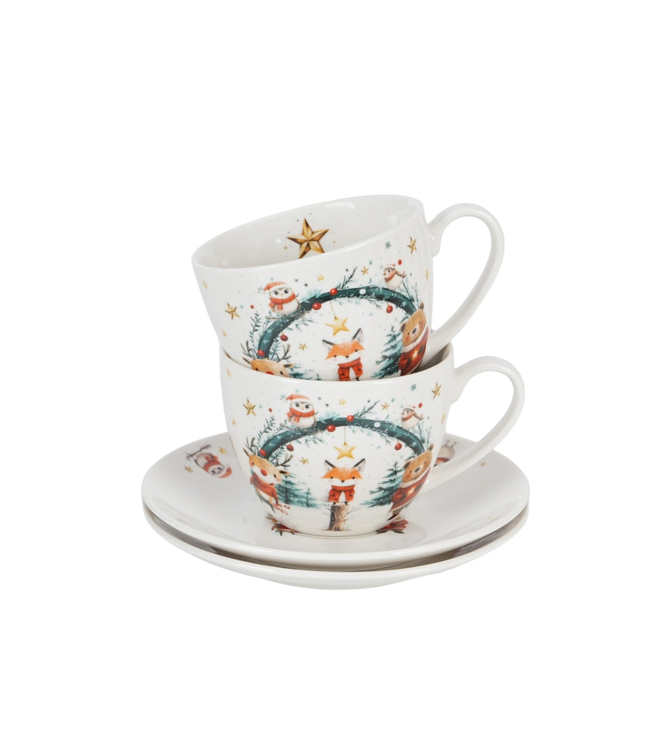Karácsonyi porcelán csésze 270 ml 2 személyes Christmas Cuties 2 díszdobozban