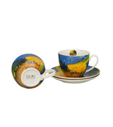 Porcelán csésze + alj 270 ml 2 személyes Van Gogh Kávéház éjjel díszdobozban