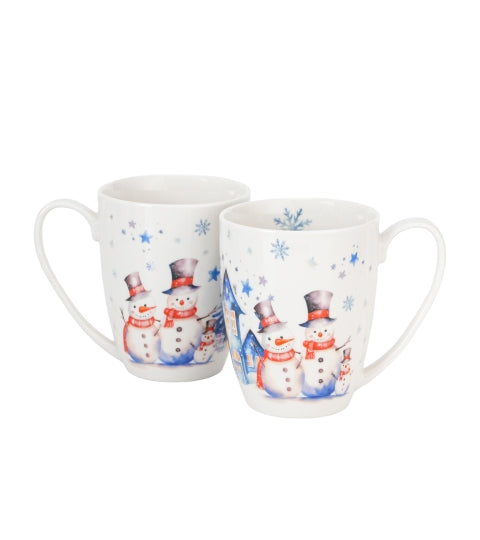 Karácsonyi hóemberes porcelán bögre 2 db-os szett 360 ml díszdobozban Snowman