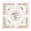 Porcelán osztott kínáló tálca 25x25 cm díszdobozban – Rózsa mintás Chant des Roses