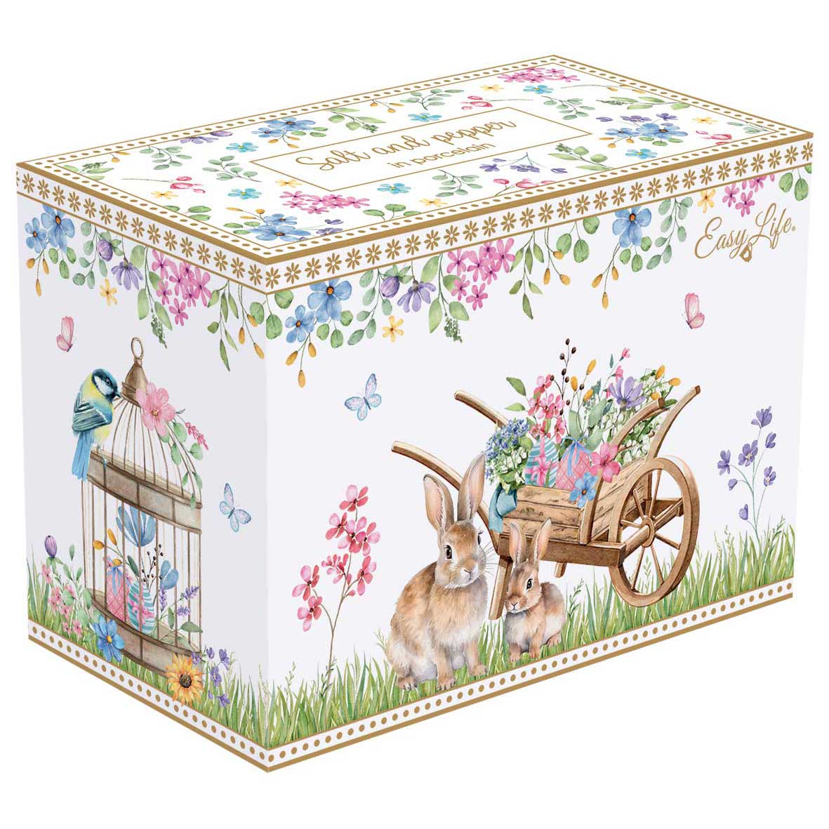 Spring Bloom húsvéti porcelán só-borsszóró szett díszdobozban