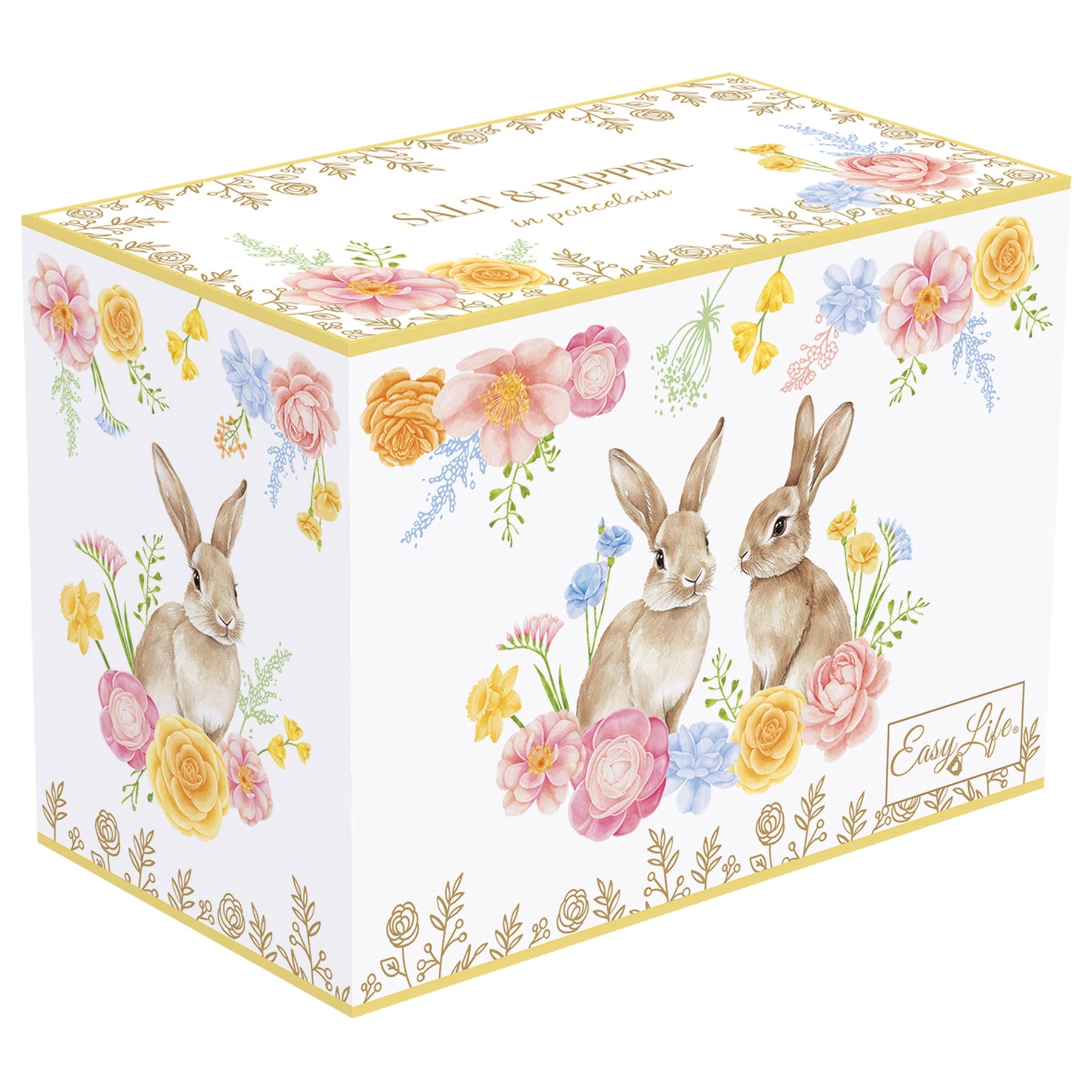 Húsvéti nyuszis porcelán só-borsszóró szett 7 cm díszdobozban