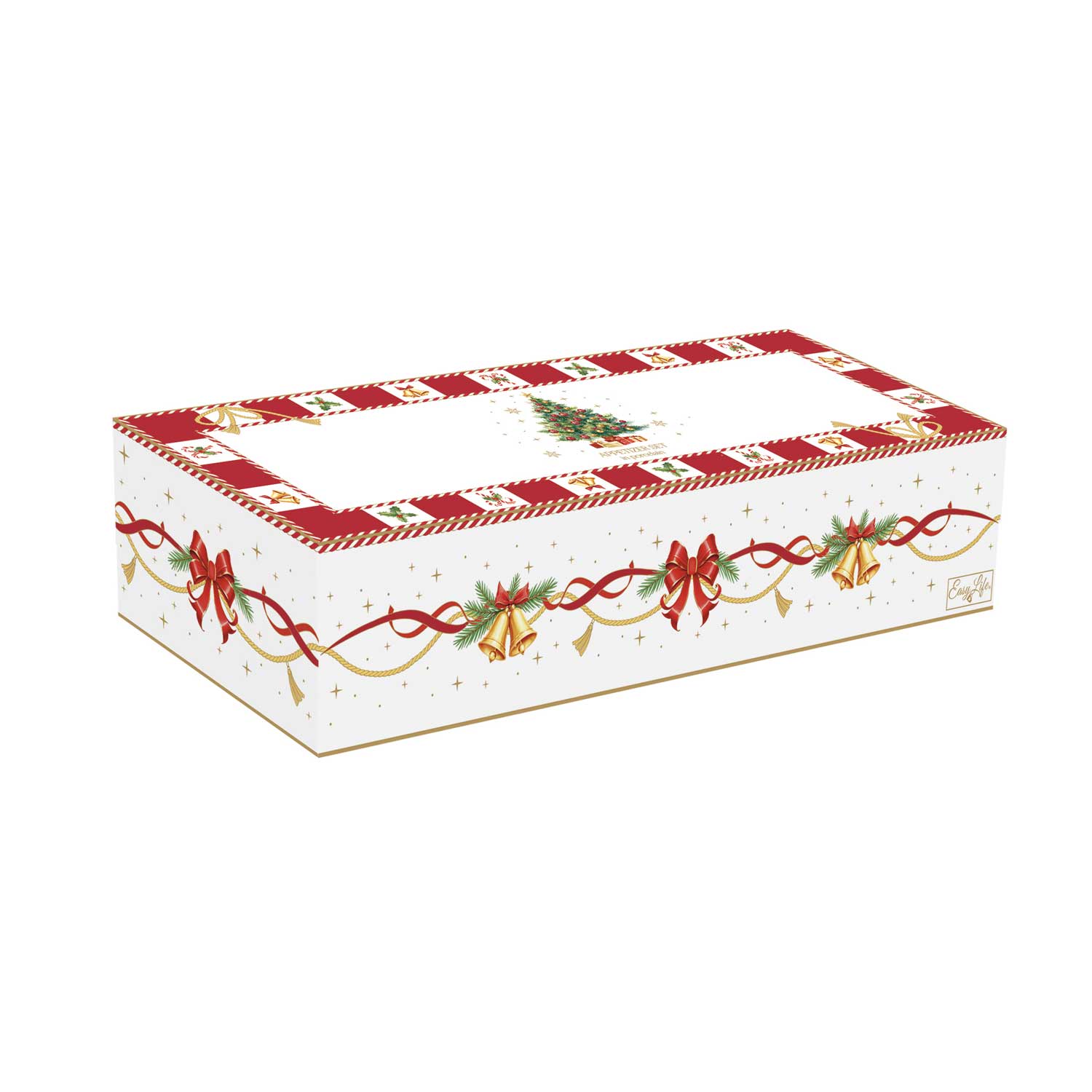 Karácsonyi porcelán 3 db tálka szett bambusz tálcán díszdobozban Christmas Tale