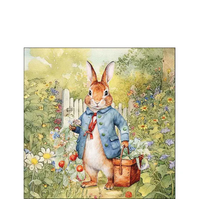 Húsvéti nyuszis papírszalvéta 25x25 cm 20 db-os háromrétegűMister Rabbit