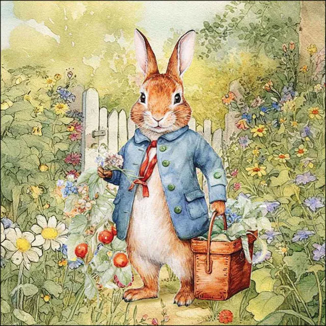 Húsvéti nyuszis papírszalvéta 33x33 cm 20 db-os háromrétegűMister Rabbit