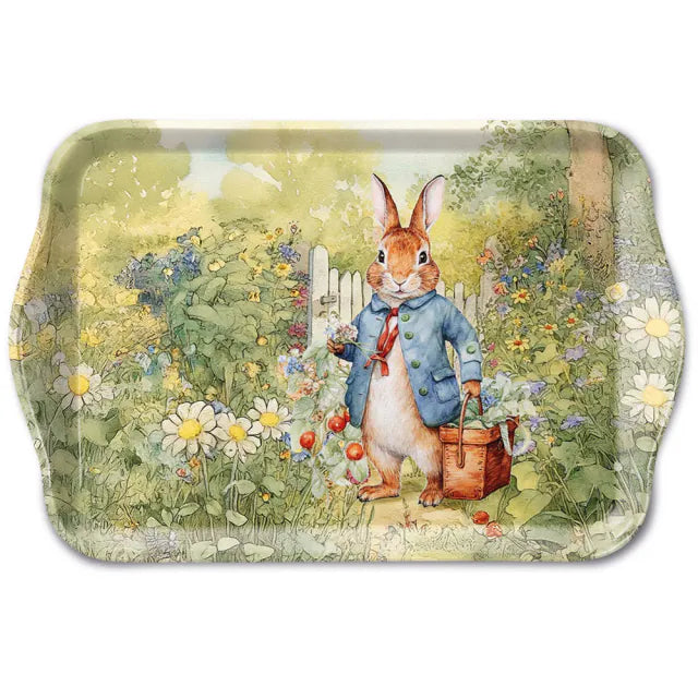 Húsvéti nyuszis műanyag konyhai kis tálca 13x21 cm Mister Rabbit