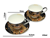 Gustav Klimt porcelán csésze aljjal 2 személyes 250 ml A Csók