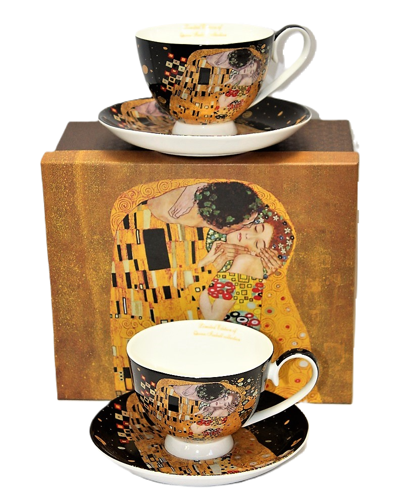 Gustav Klimt porcelán csésze aljjal 2 személyes 250 ml A Csók
