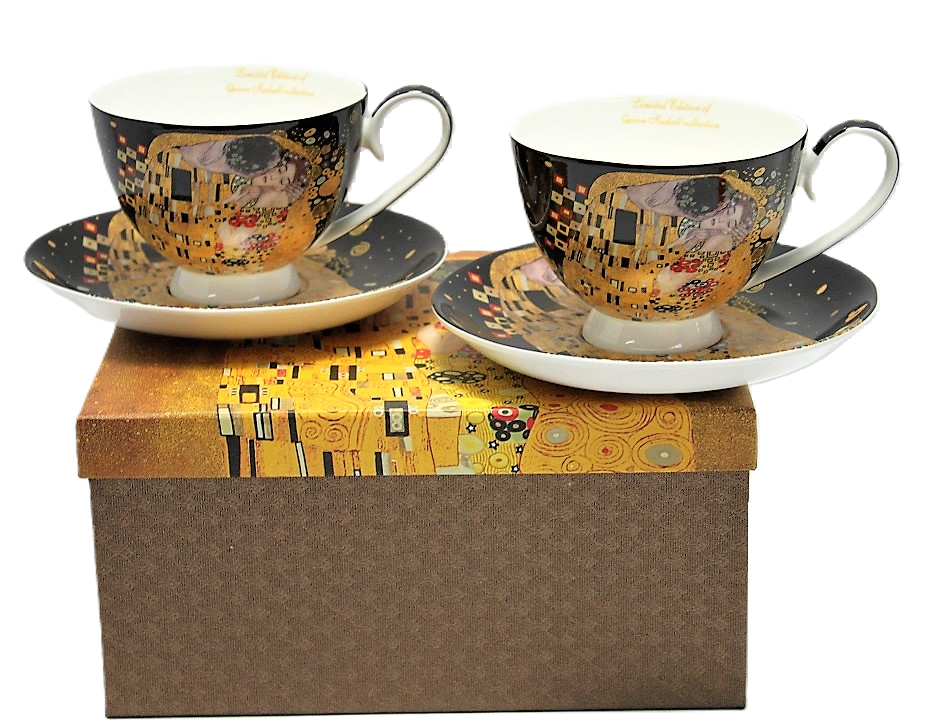 Gustav Klimt porcelán csésze aljjal 2 személyes 250 ml A Csók