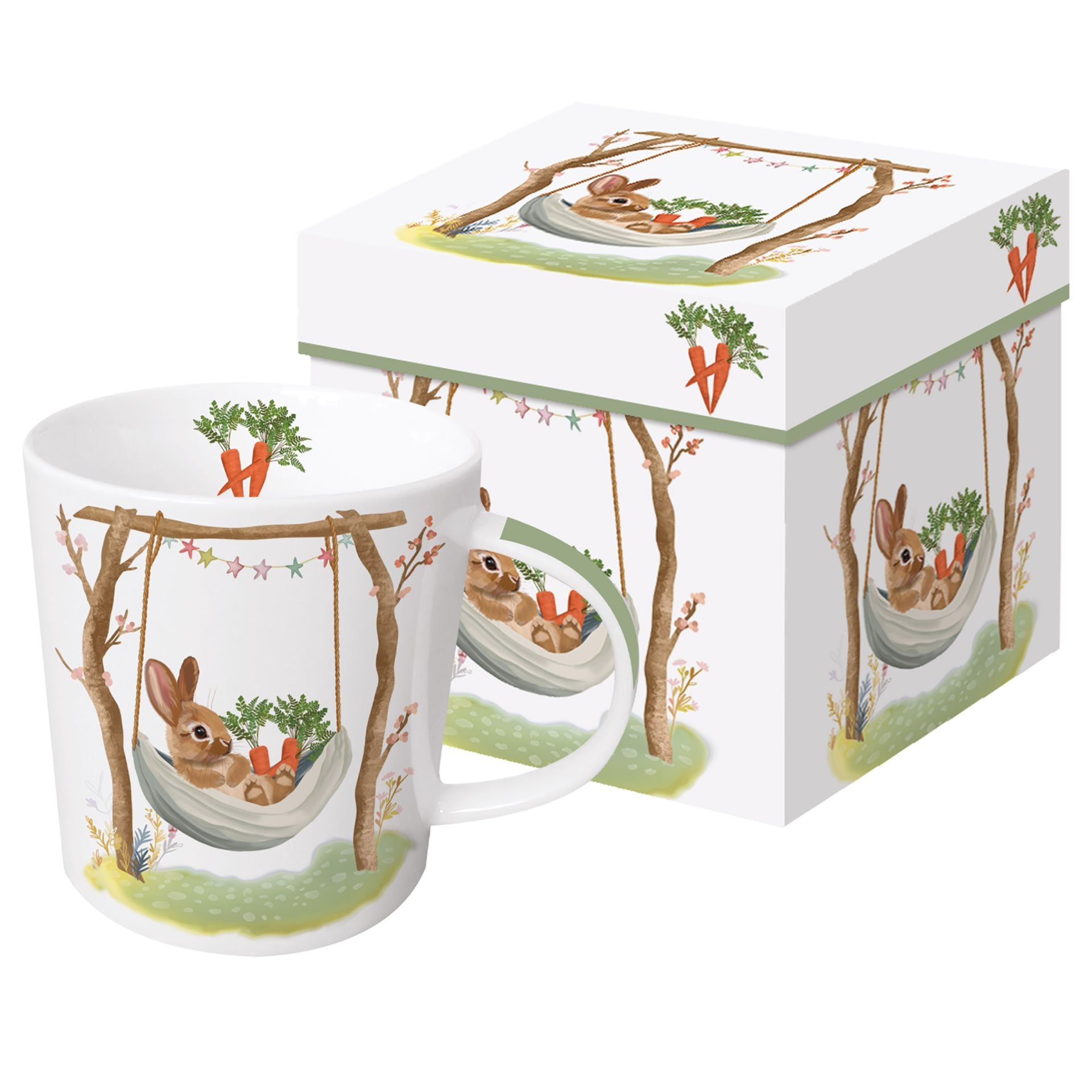 Húsvéti bögre porcelán nyuszis 400 ml Chantal dobozbban