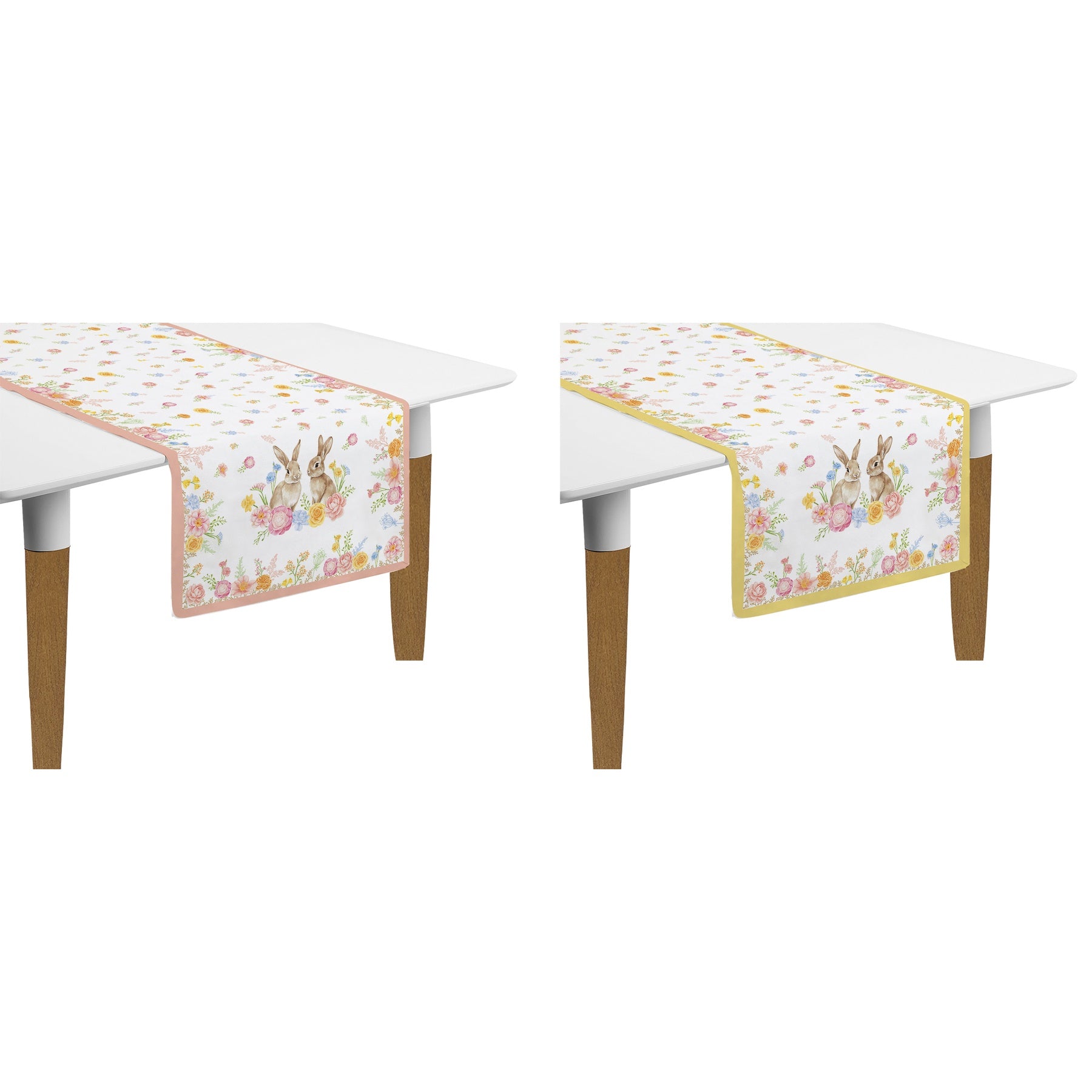 Húsvéti nyuszis asztali futó 45x140 cm 2 db-os 100% pamut