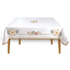 Karácsonyi mikulásvirág mintás Asztalterítő 145x180 cm pamut White Elegance