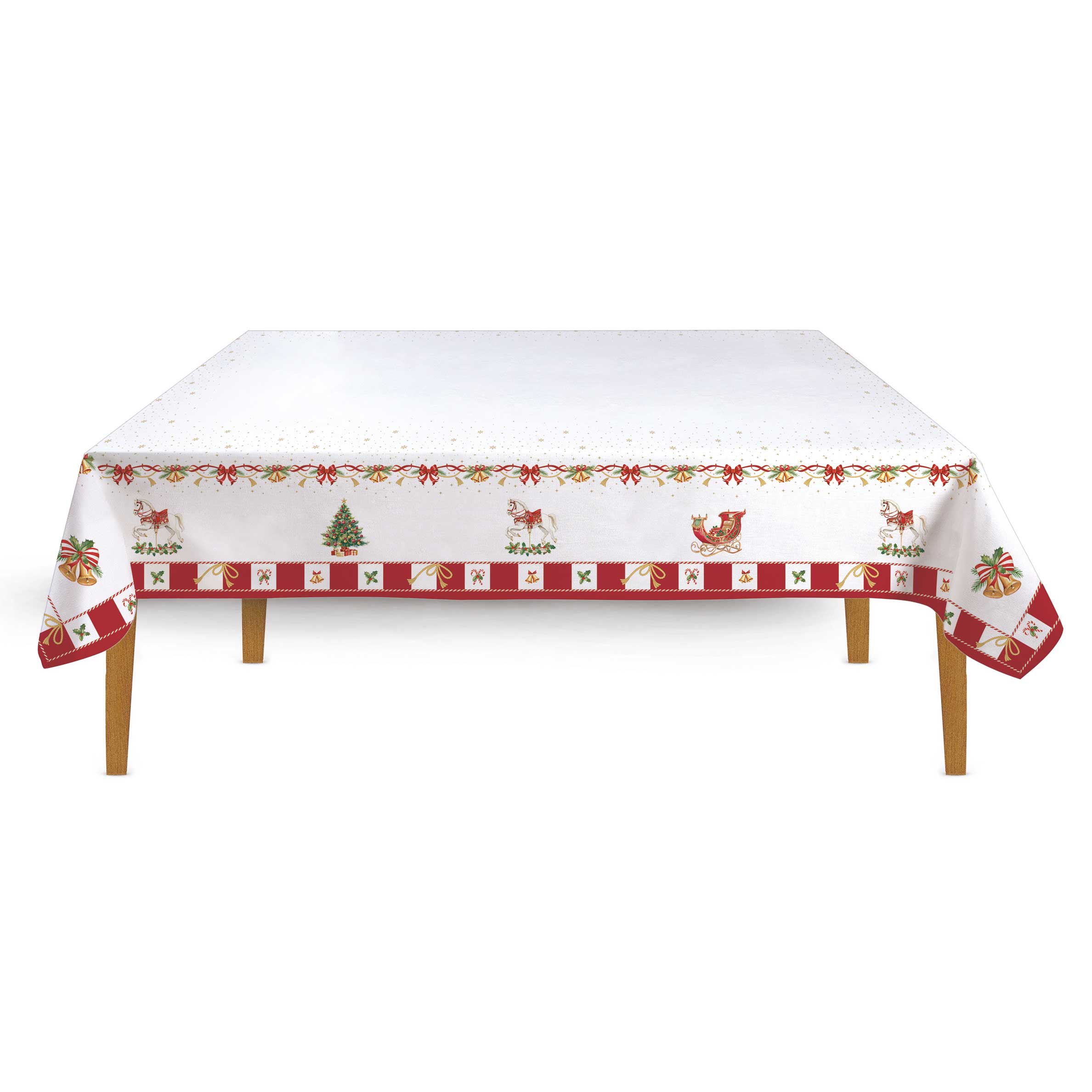 Karácsonyi pamut nagy asztalterítő 250x145 cm Christmas Tale