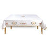 Karácsonyi mikulásvirág mintás nagy Asztalterítő 145x250 cm pamut White Elegance