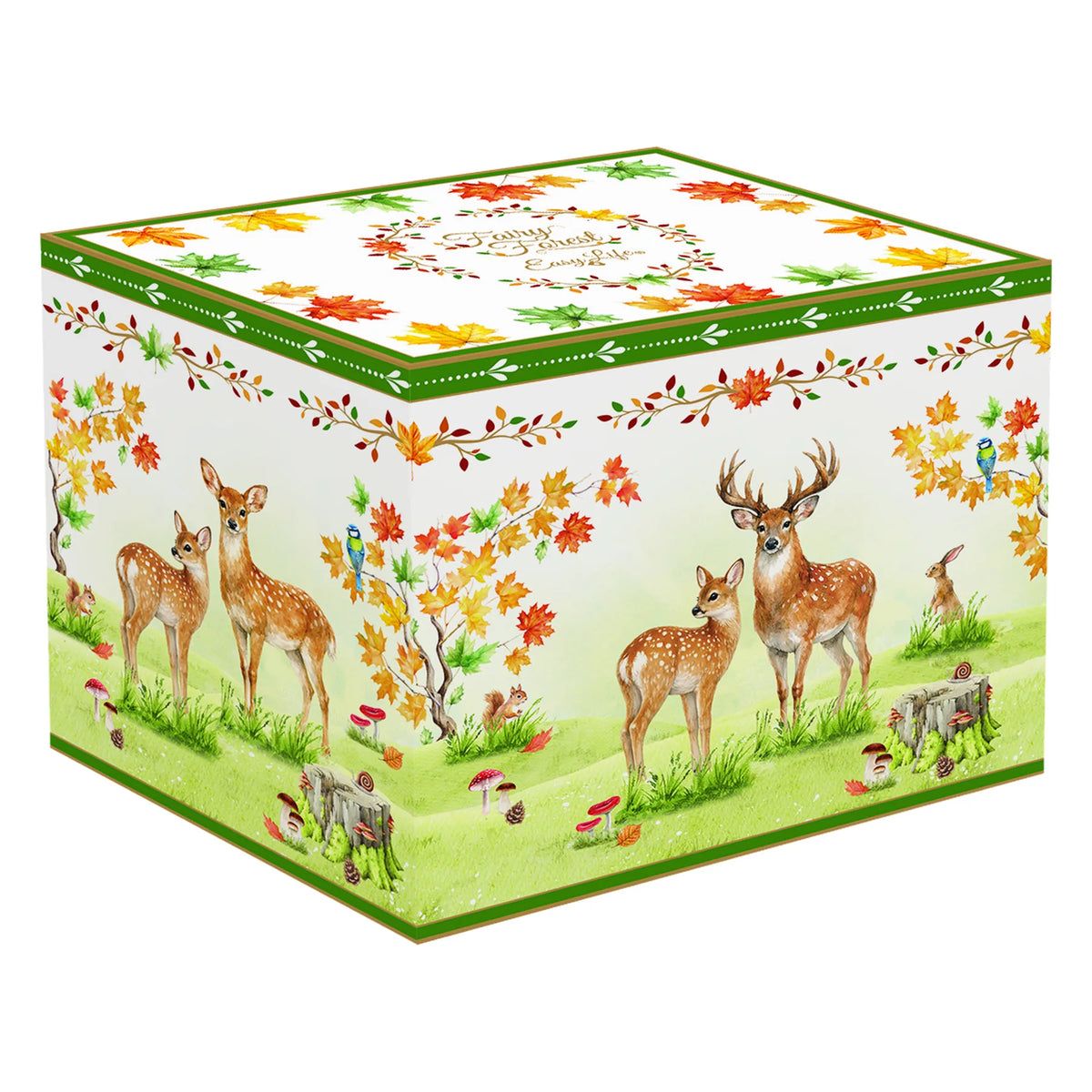 Őszi erdei mintás porcelán bögre díszdobozban