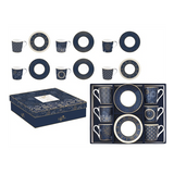 Porcelán eszpresszó kávés csésze + alj 6 személyes 100 ml dobozban Midnight