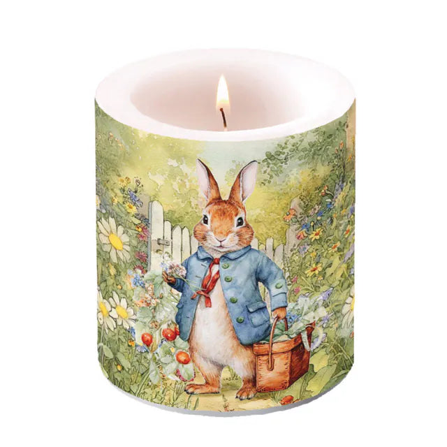 Húsvéti nyuszis átvilágítós gyertya 10x10 cm Mister Rabbit
