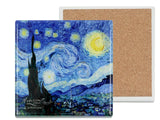 Kerámia poháralátét parafa aljjal Van Gogh Csillagos éj