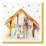 Háromrétegű karácsonyi papírszalvéta 33x33 cm 20 db Holy Family Blessing