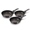 3 részes indukciós serpenyő szett szürke Berlinger Haus Metallic Line Carbon Edition