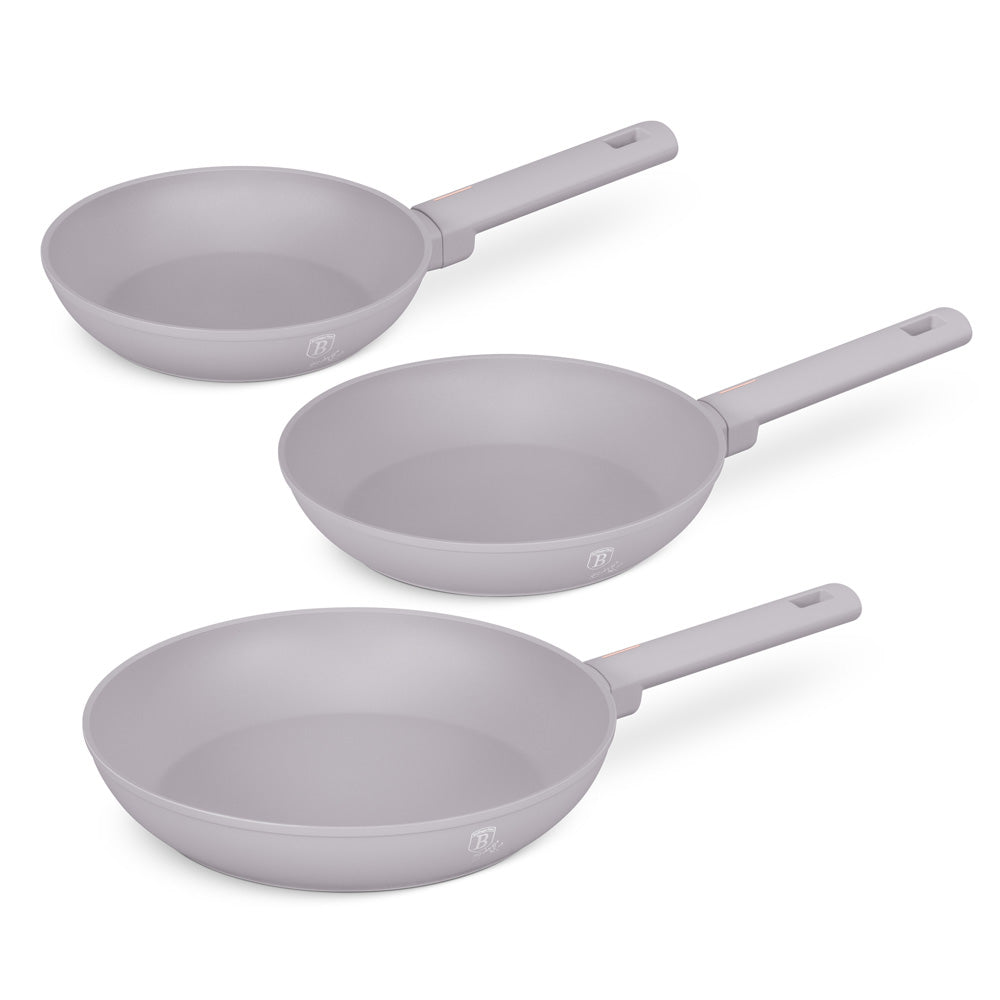 3 részes serpenyő szett Indukciós tapadásmentes Berlinger Haus Taupe Collection