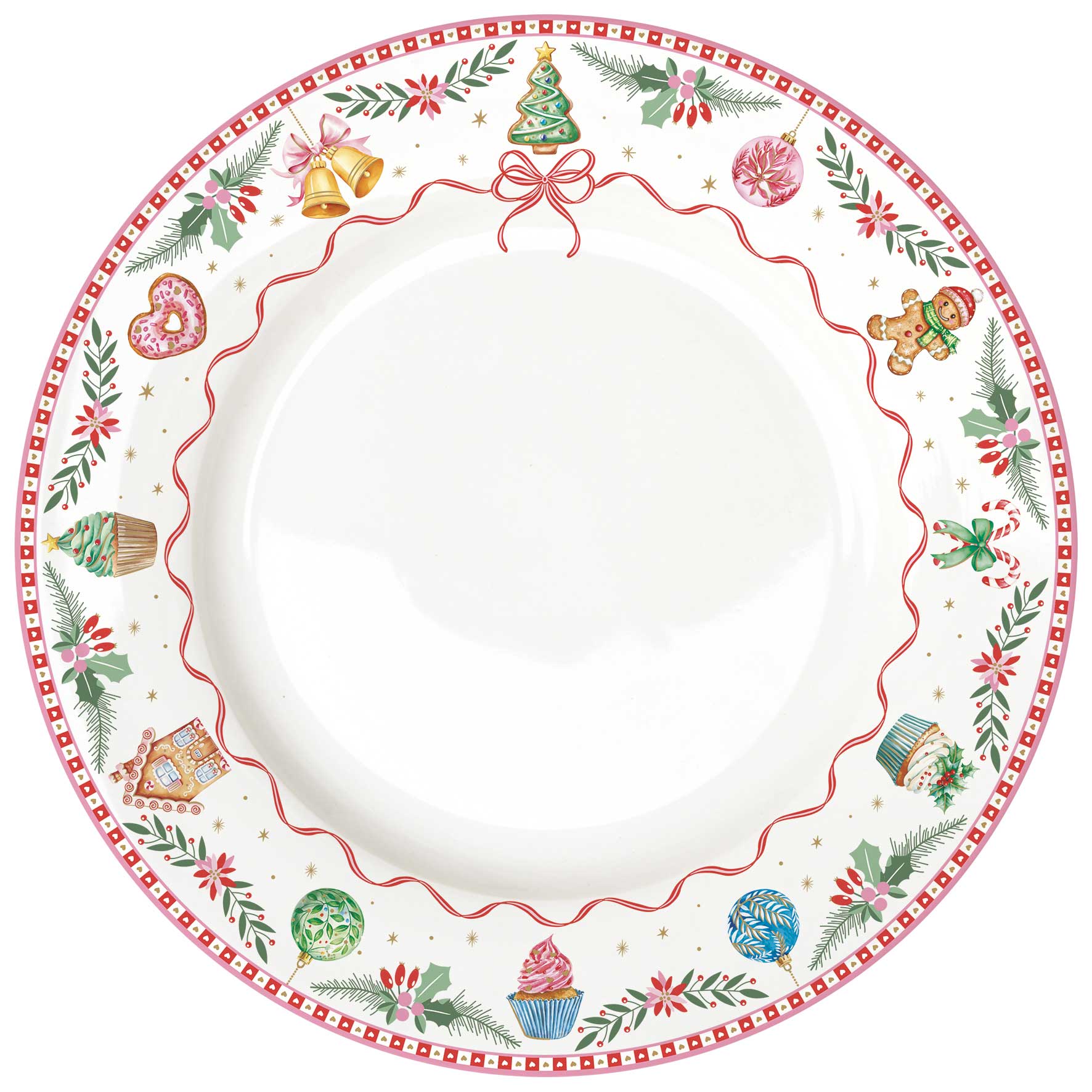 Karácsonyi Porcelán lapostányér 27 cm Sweet Christmas