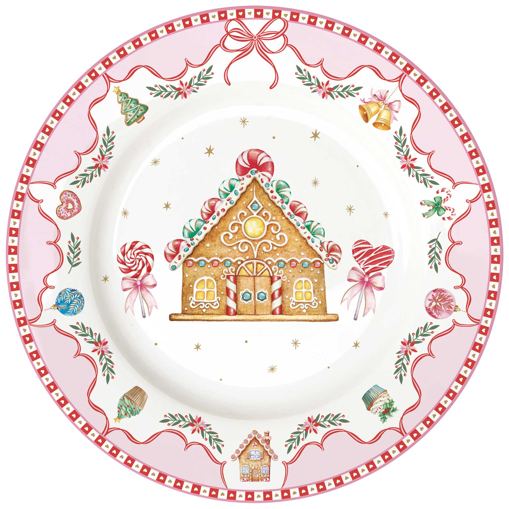 Karácsonyi Porcelán desszertes tányér Sweet Christmas