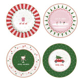 Porcelán desszerttes tányér szett 4 db-os 19,5 cm díszdobozban Christmas Twist