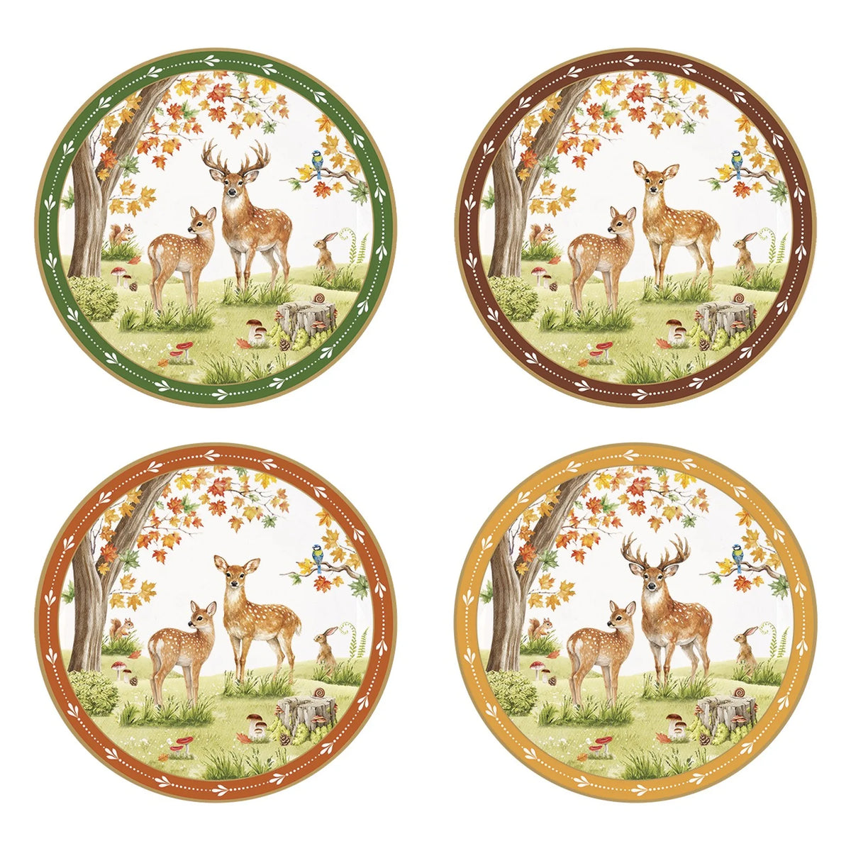 Őszi erdei mintás porcelán 4 db-s tálka szett 10 cm Fairy Forest