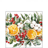 Karácsonyi háromrétegű papírszalvéta 25x25 cm 20 db-os Téli Narancsvarázs