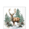 Karácsonyi szarvas mintás szalvéta 25x25 cm 20 db-os Winter Stag