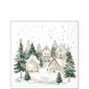 Karácsonyi havas házak mintás szalvéta 25x25 cm 20 db-os Snowy Houses