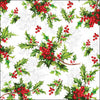 Háromrétegű karácsonyi papírszalvéta 33x33 cm 20 db Ilex all over