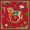 Karácsonyi hintalovas háromrétegű papírszalvéta 33x33 cm 20 db-os Christmas Toys piros